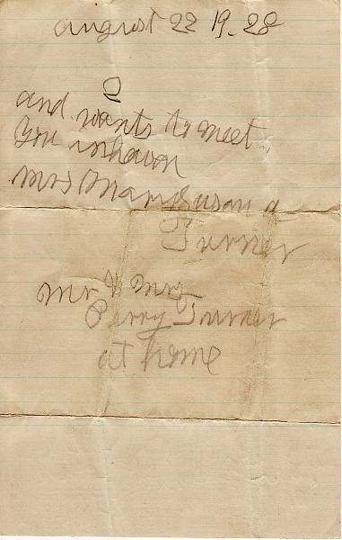 MASY letter to PWT back.jpg - A  letter written to Perry Woodson Turner by his grandmother, Mary Susan Amanda Younger Turner (1839-1928).